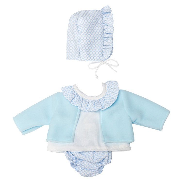 Tenue pour poupée Así - Ensemble culotte mini losanges avec veste bleu clair pour poupée Pablo 43 cm