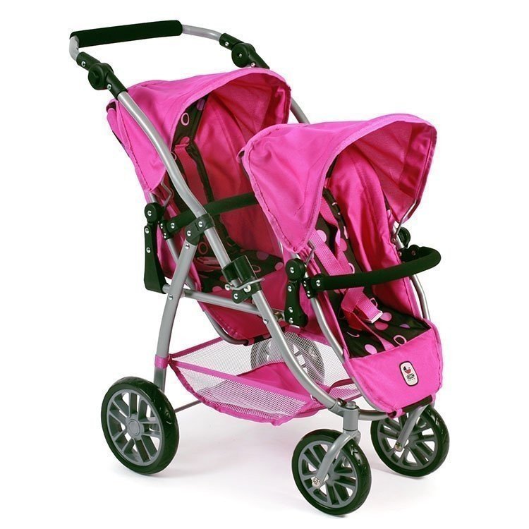 Poussette Vario twin 79 cm pour poupées - Bayer Chic 2000 - Pinky Balls