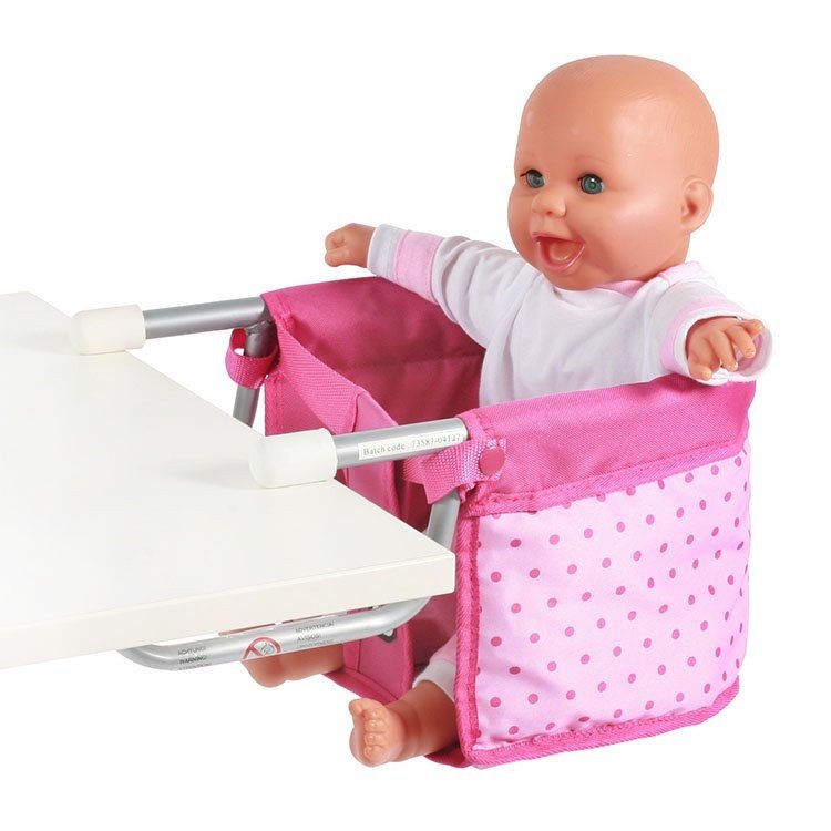 Chaise relevable pour table pour poupées jusqu'à 60 cm - Bayer Chic 2000 - Dots Pink