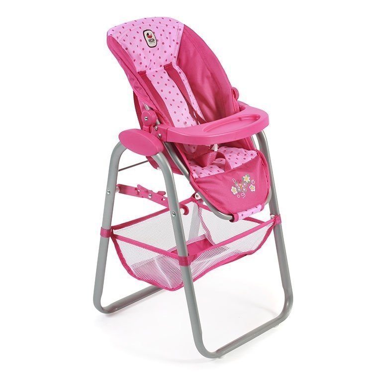 Chaise haute pour poupées jusqu'à 55 cm - Bayer Chic 2000 - Dots Pink