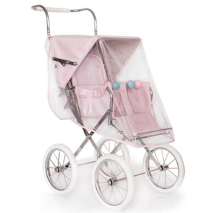 Housse de pluie de couleur rose doux pour poussette Bebelux Big doll