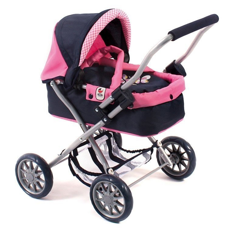 Smarty petit landau pour poupée - Bayer Chic 2000 - Rose et Marine 57 cm