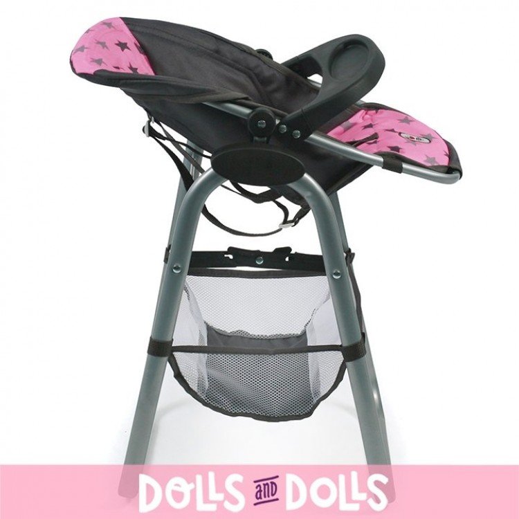 Chaise haute pour poupées jusqu'à 55 cm - Bayer Chic 2000 - Etoiles grises