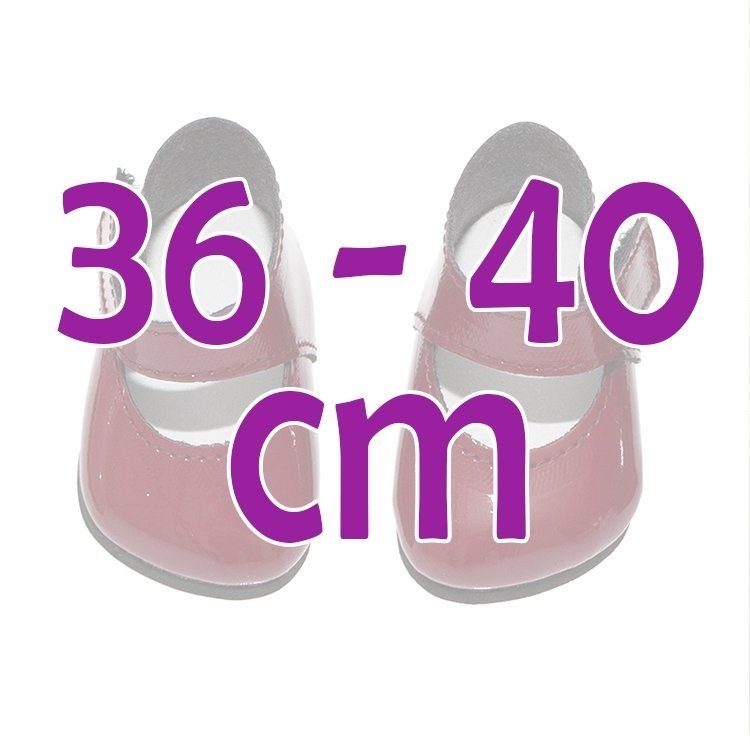 Compléments pour poupée Así 36 à 40 cm - Chaussures grenat pour poupée Guille, Koke et Nelly