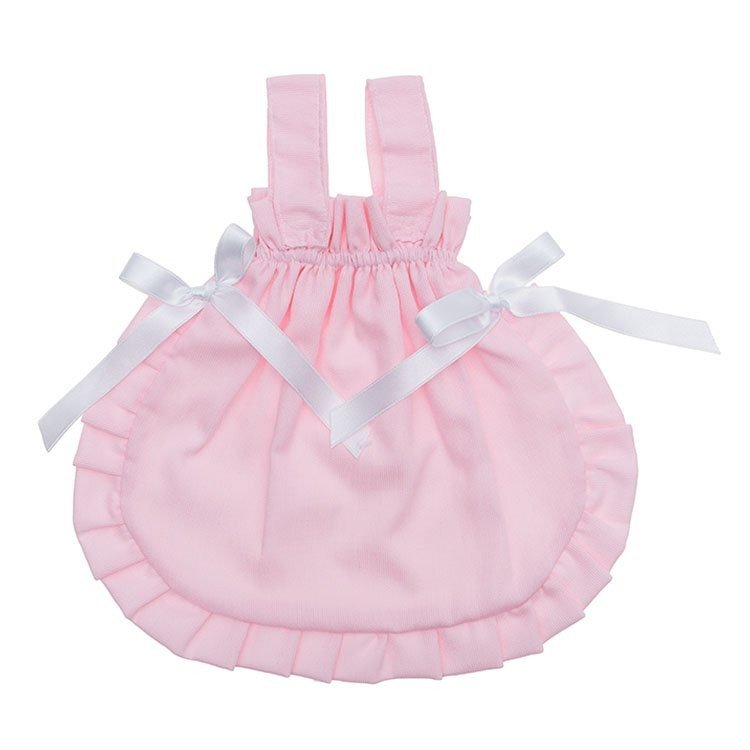 Compléments pour poupée Así - Sac rose piqué avec liens en satin blanc
