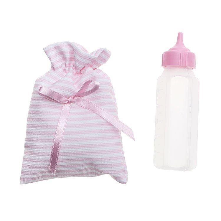 Compléments pour poupée Así - Sac à bouteille rose avec bouteille