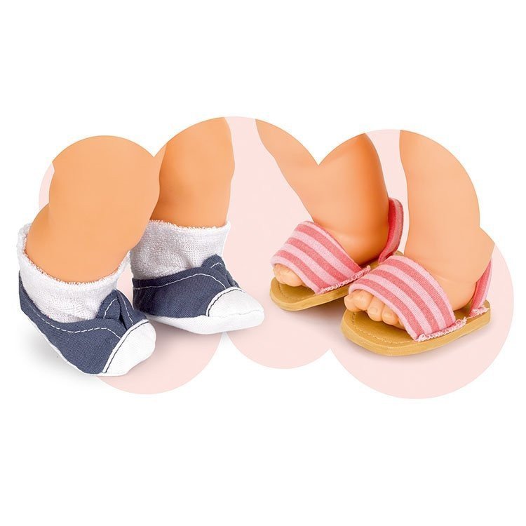 Compléments pour poupées Nenuco 42 cm - Chaussures et chaussettes - Sandales et chaussettes à rayures jeans