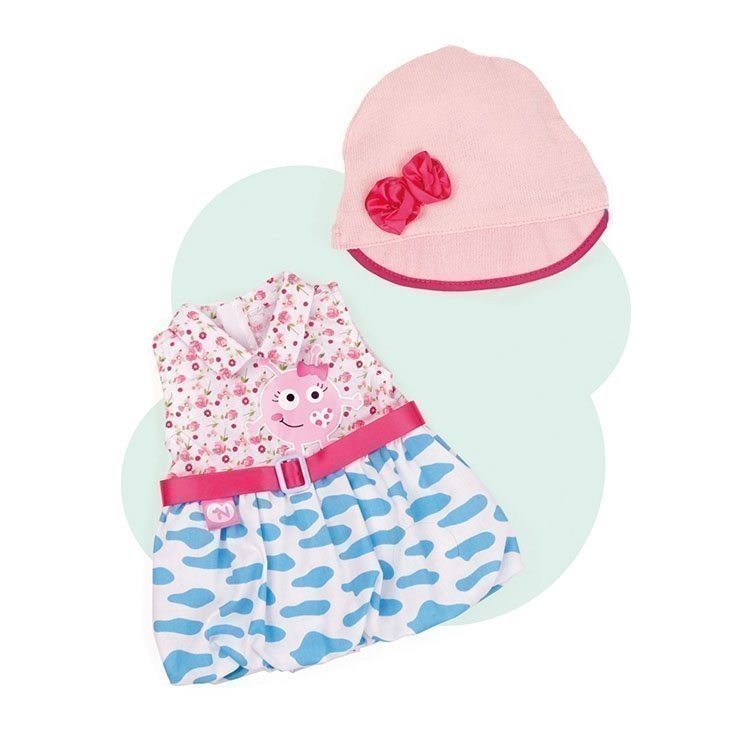 Tenue pour poupée Nenuco 42 cm - Vêtements décontractés - Robe imprimée avec chapeau