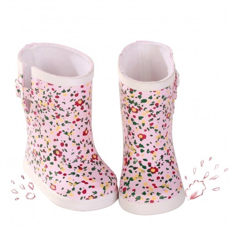 Compléments pour poupée Götz 42-50 cm - Bottes en caoutchouc Mille Fleurs