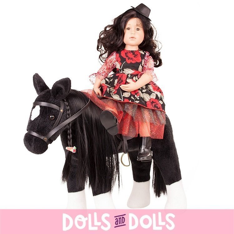 Cheval noir pour poupées jusqu'à 50 cm Götz