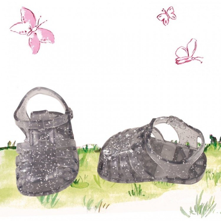 Compléments pour poupée Götz 42-50 cm - Chaussures à paillettes grises