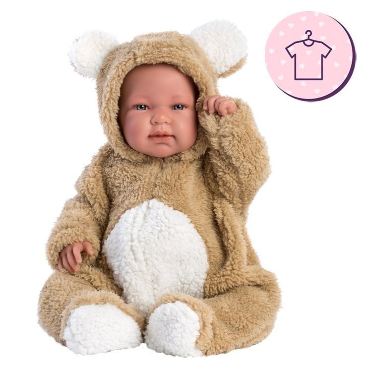 Vêtements pour poupées Llorens 44 cm - Pyjama ours brun
