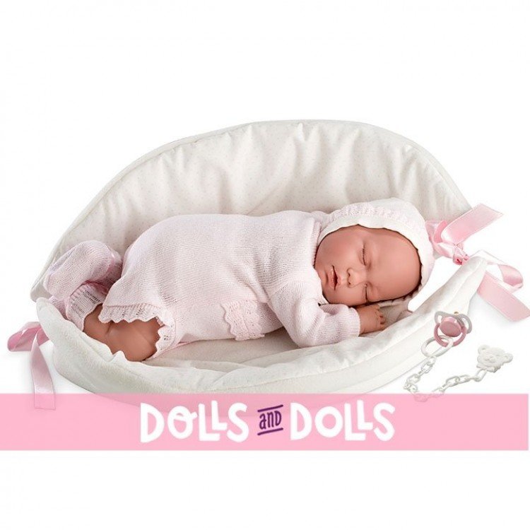 Poupée Llorens 40 cm - Lala endormie avec nacelle pour poupée