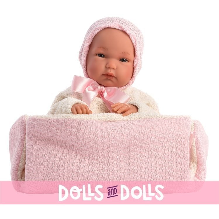 Poupée Llorens 35 cm - Bimba nouveau-né avec matelas à langer rose