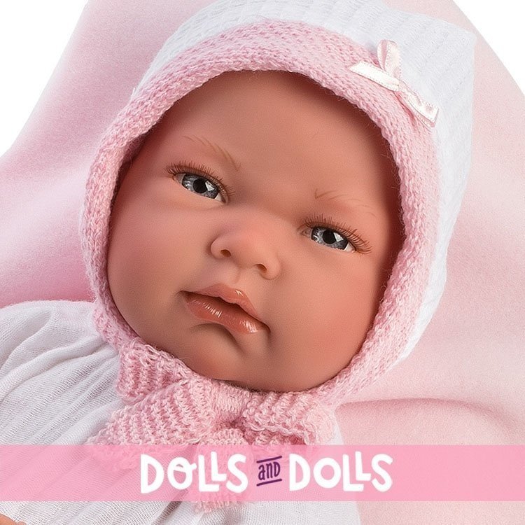 Poupée Llorens 40 cm - Newborn Nica avec couverture rose