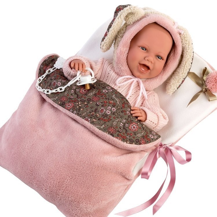 Poupée Llorens 42 cm - Newborn Mimi Smiles avec sac de poussette