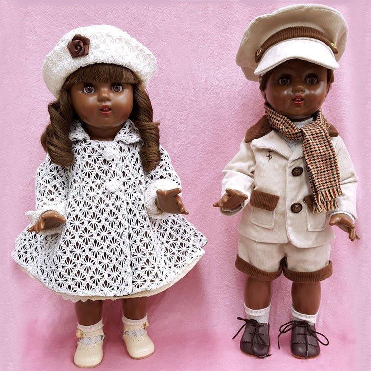 Paire de poupées Mariquita Perez et Juanin Perez 50 cm - Special mulâtres Havana