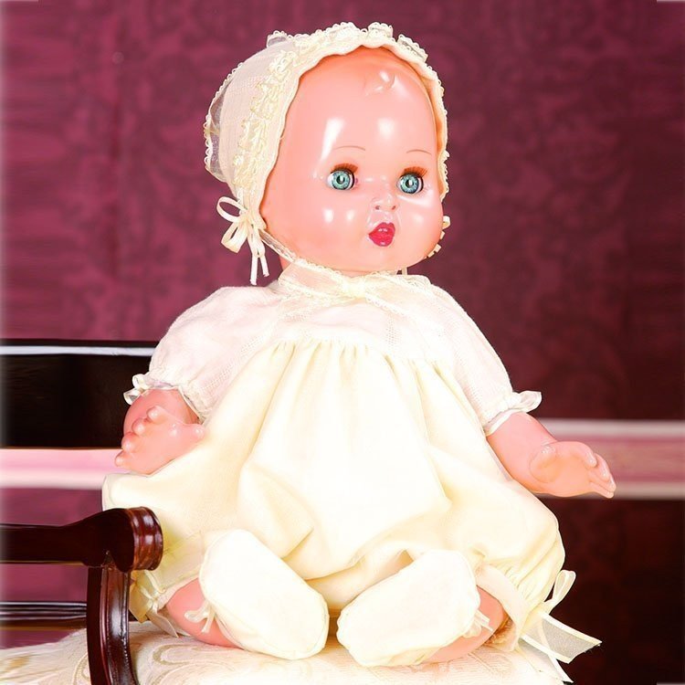 Poupée Baby Juanín 40 cm - Avec barboteuse en organdi beige