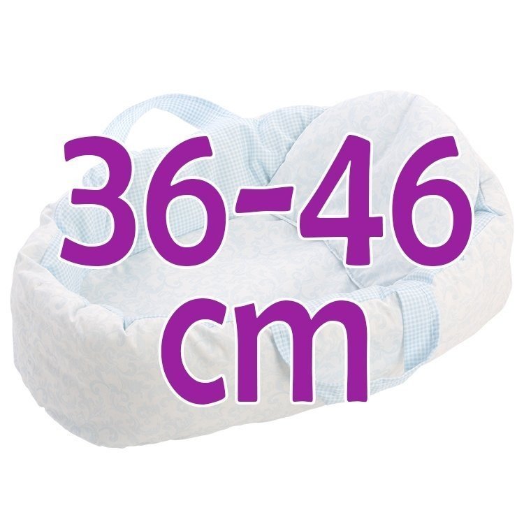 Compléments pour poupée Así 36 à 46 cm - Nacelle double face cachemir bleu clair