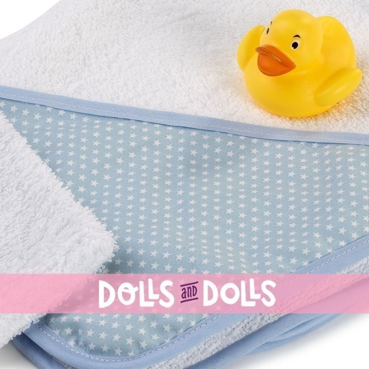 Accessoires pour poupée Así 36 à 43 cm - Cape de bain bleue avec étoiles blanches et canard en caoutchouc