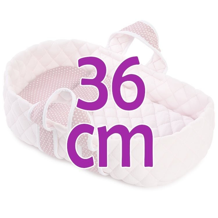 Accessoires pour poupée Así 36 cm - Nacelle moyenne rose avec étoiles blanches