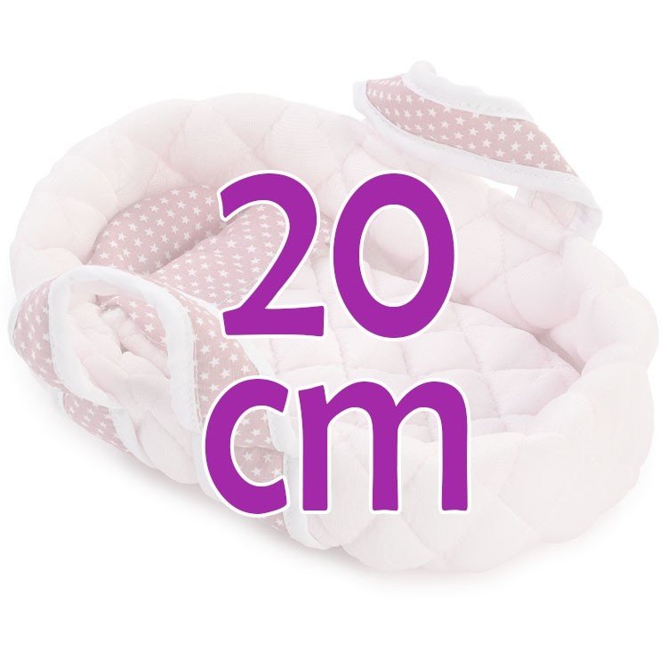 Accessoires pour poupée Así 20 cm - Petite nacelle rose avec étoiles blanches