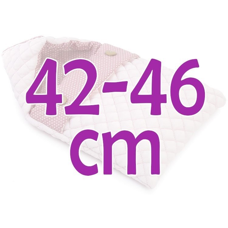 Compléments pour poupée Así 42 à 46 cm - Grand sac de couchage rose avec étoiles blanches
