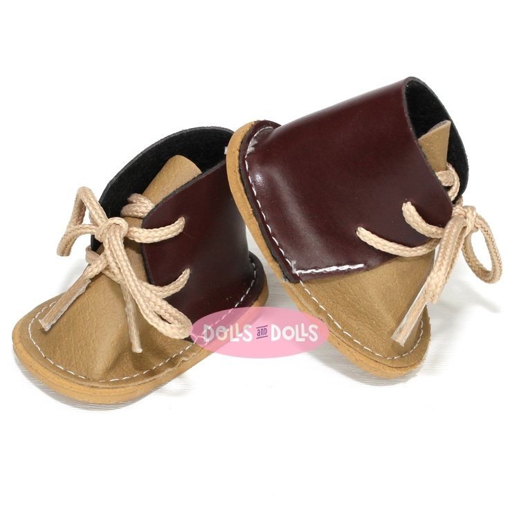 Accessoires pour poupée Nines d'Onil 30 cm - Mia - Chaussures à lacets marron-beige