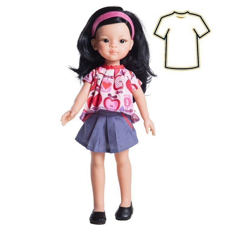 Tenue de poupée Paola Reina 32 cm - Las Amigas - Robe aux pommes Liu
