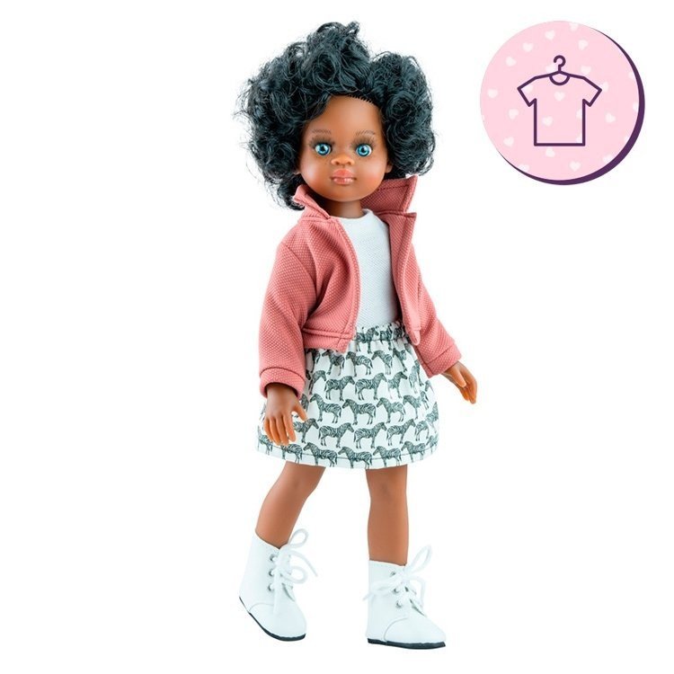 Ensemble pour poupée Paola Reina 32 cm - Las Amigas - Ensemble zèbre Nora