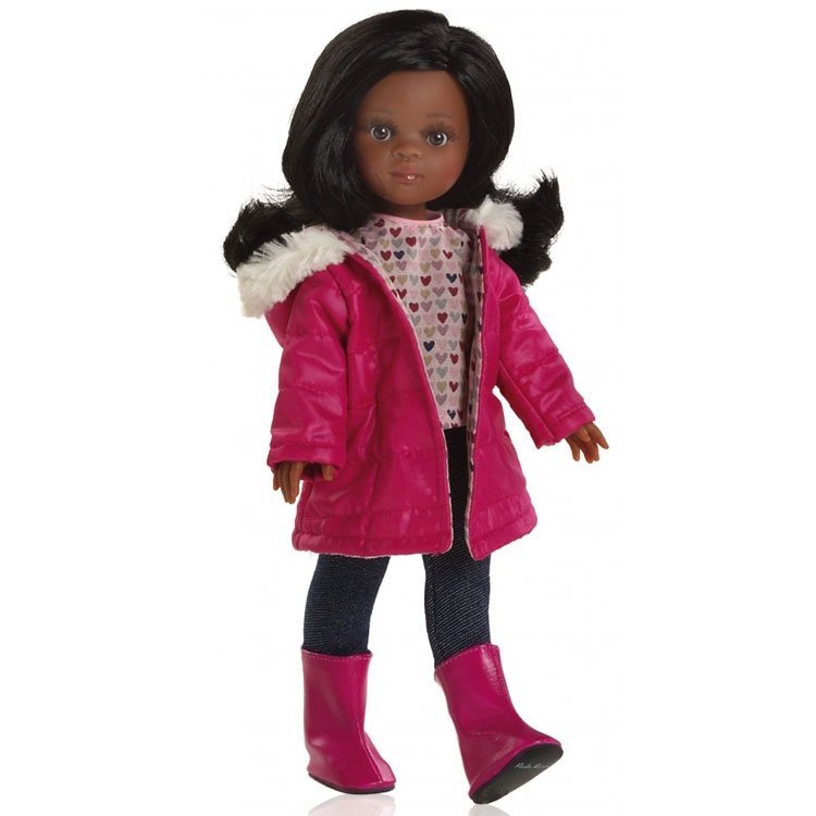 Poupée Paola Reina 32 cm - Las Amigas - Nora hiver avec manteau fuchsia et bottes fuchsia