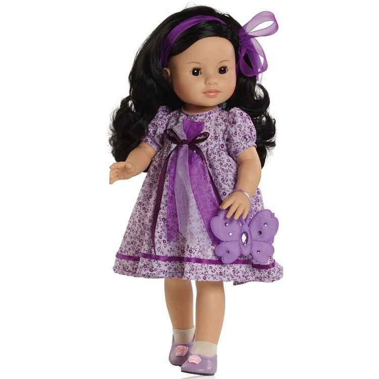 Poupée Paola Reina 45 cm - Soy tú - Lis avec robe violette à fleurs