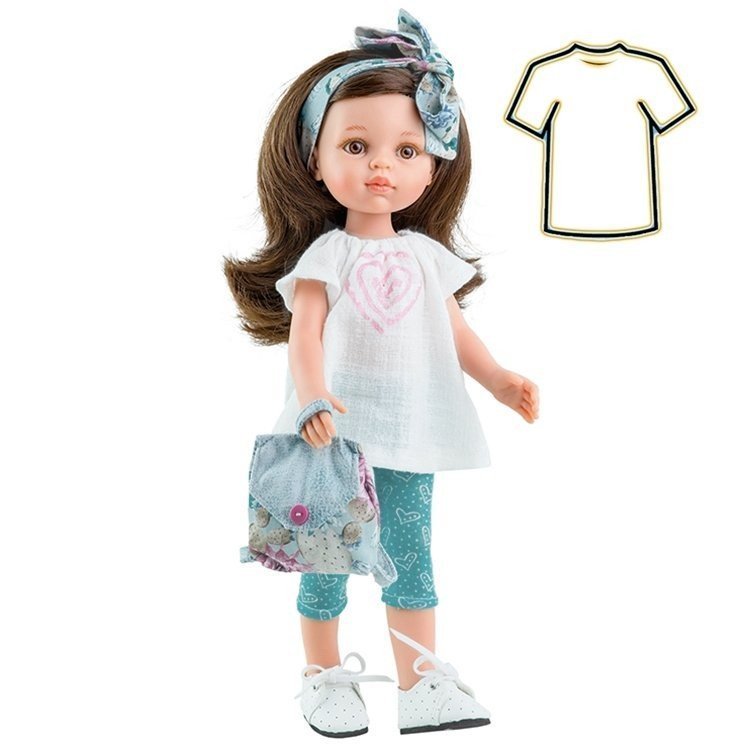 Tenue pour poupée Paola Reina 32 cm - Las Amigas - Tenue de printemps Carol avec sac à dos