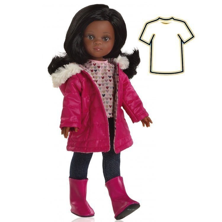 Robe Nora hiver avec manteau fuchsia