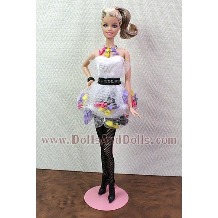 Support de poupée en métal 2295 en rose pour type Barbie