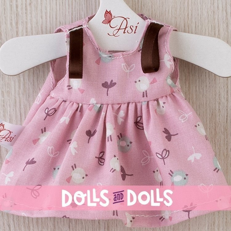 Tenue pour poupée Así cm - Robe oiseau fond rose pour poupée Bomboncín