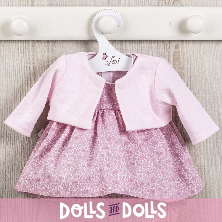 Tenue pour poupée Así 43 cm - Robe rose avec veste plumeti pour María