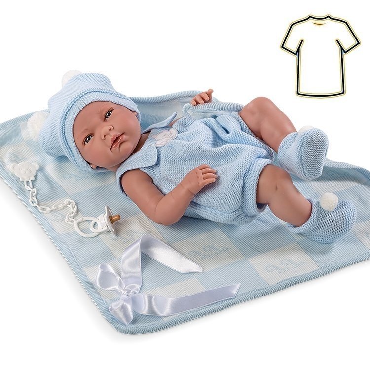 Vêtements pour poupées Llorens 38 cm - Salopette bleue avec couverture