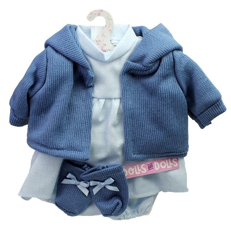 Vêtements pour poupées Llorens 38 cm - Robe imprimée fleurs avec veste bleue