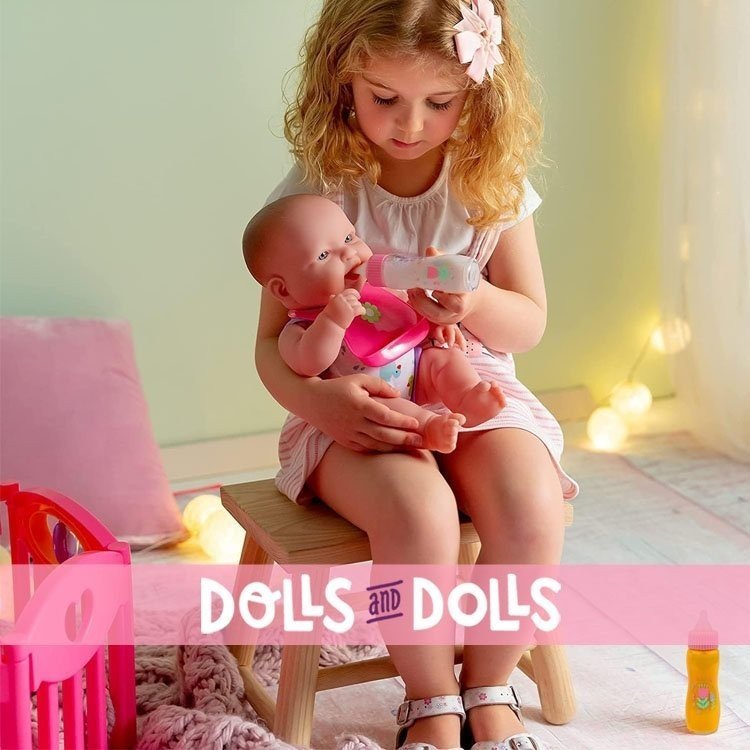 Accessoires pour poupées Berenguer - Ensemble biberon, hochet et tétine  rose - Dolls And Dolls - Boutique de Poupées de collection