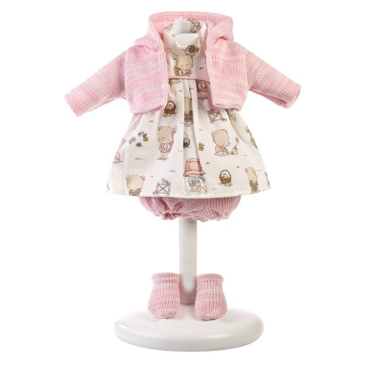 Vêtements pour poupées Llorens 33 cm - Ensemble Teddy avec veste et chaussettes roses
