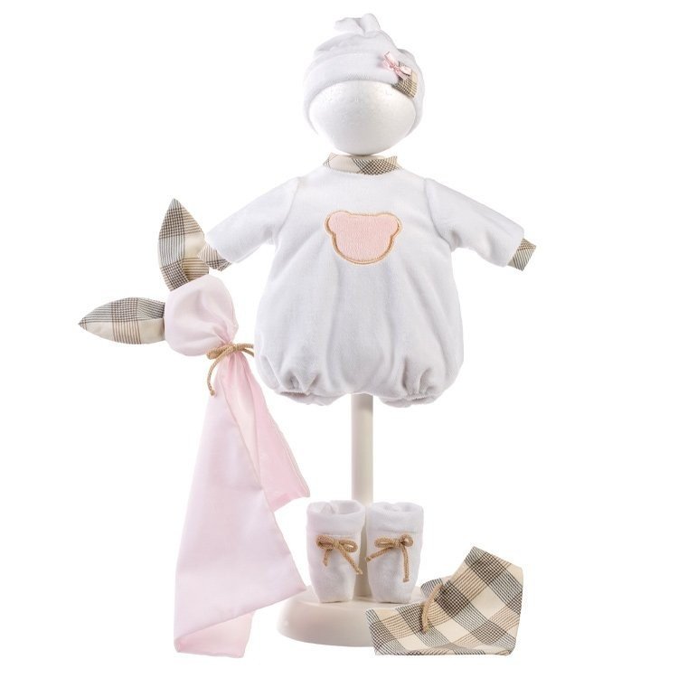 Vêtements pour poupées Llorens 38 cm - Pyjama ourson avec doudou lapin rose