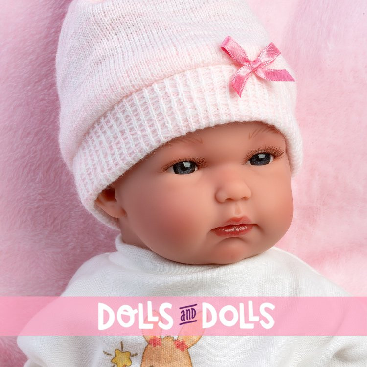 Poupée Llorens 35 cm - Bimba avec un coussin rose