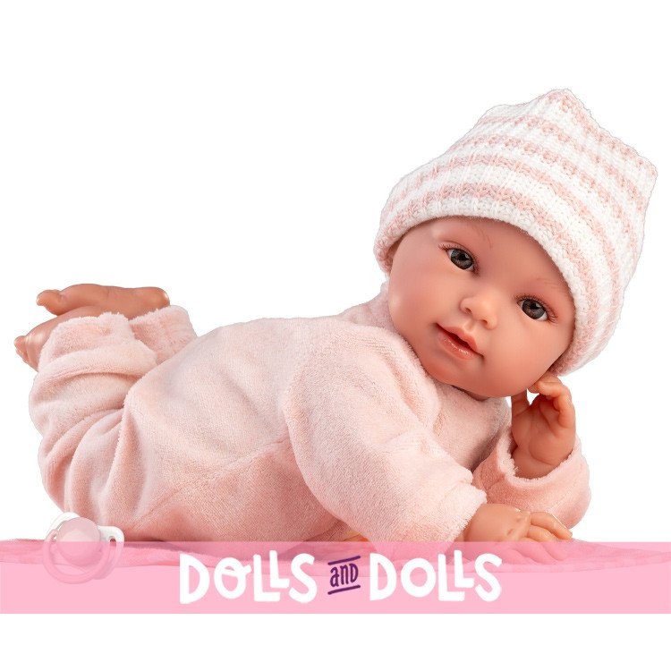 Poupée Llorens 38 cm - Olivia crybaby avec un body à motif chaton