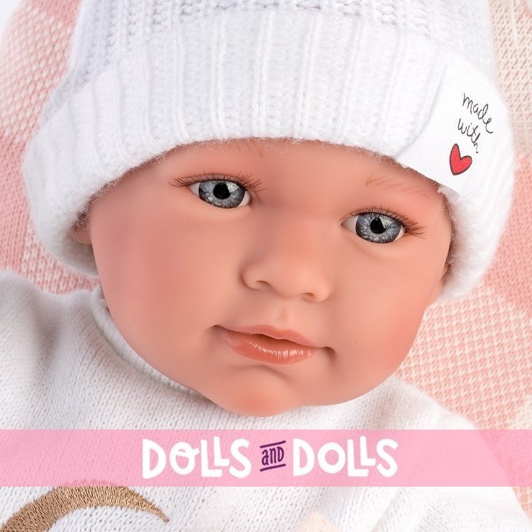 Poupée Llorens 40 cm - Nouveau-né Mimi crybaby avec broderie de la lune