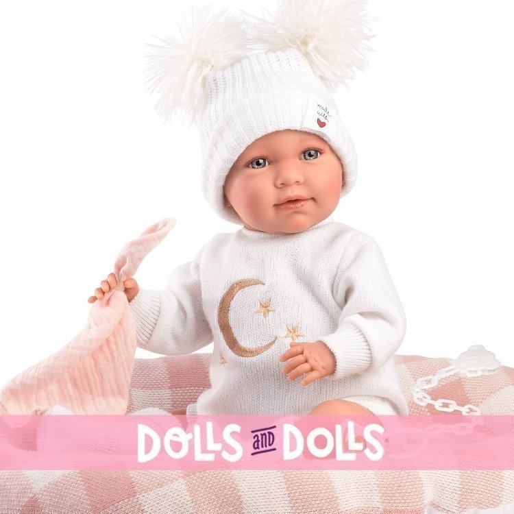 Poupée Llorens 40 cm - Nouveau-né Mimi crybaby avec broderie de la lune