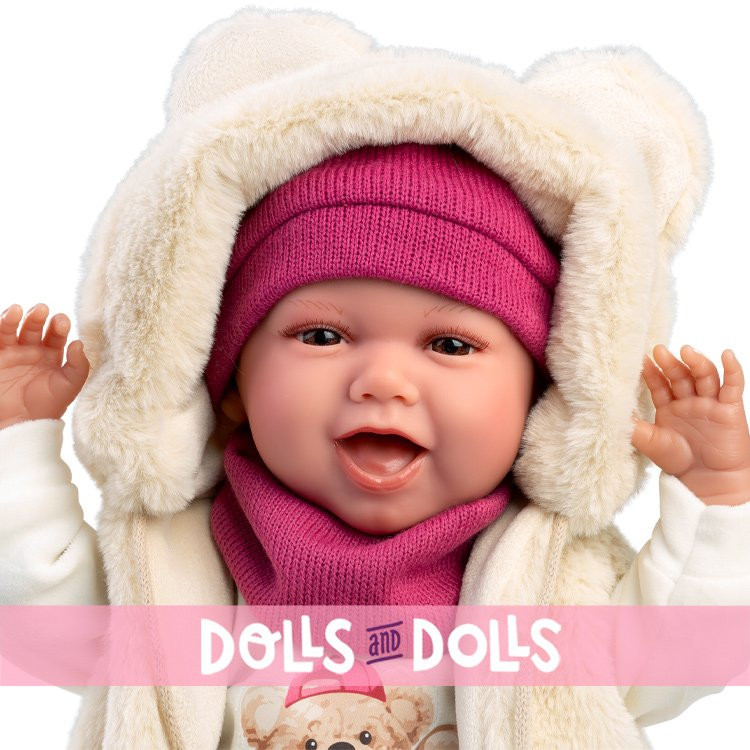 Poupée Llorens 42 cm - Nouveau-né Mimi sourit « Ourson Love »
