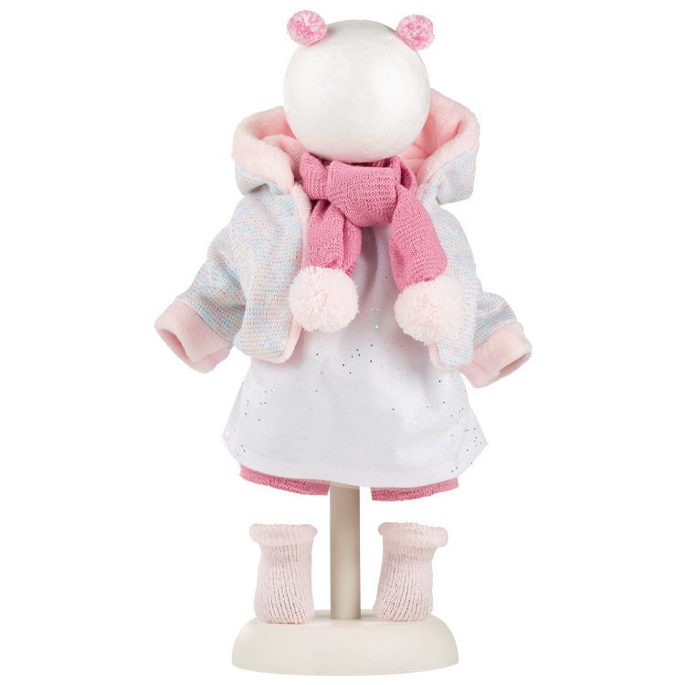 Vêtements pour poupées Llorens 42 cm - Ensemble d'hiver gris et rose