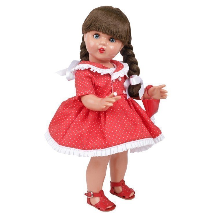 Poupée Mariquita Pérez 50 cm - Avec robe rouge à pois blancs