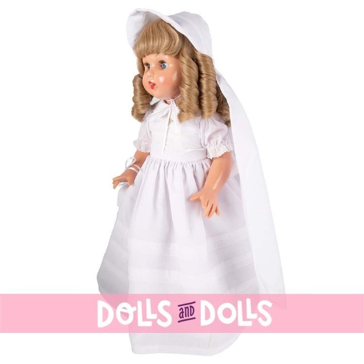 Poupée Mariquita Pérez 50 cm - Blonde dans une robe de communion vintage
